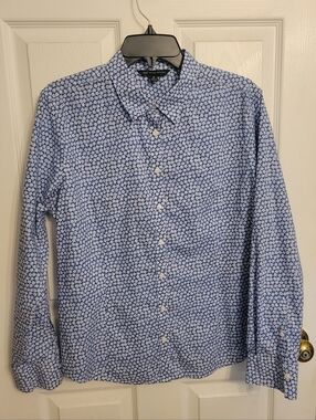 Brooks Brothers Blue Floral Micro-Print Button-Down Shirt